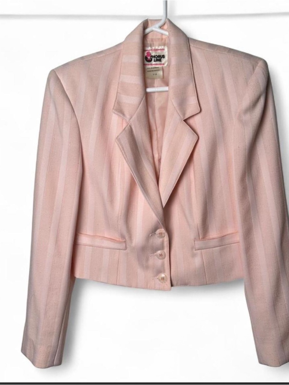 Vintage 90's Chorus Line Cropped Blazer Size 9 Made in Canada Pink